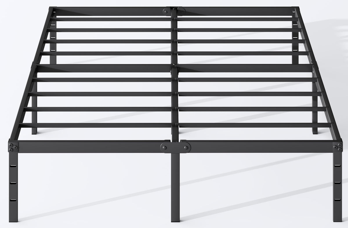 Queen Size 18 Inch Tall Black Metal Platform Bed Frame U78257