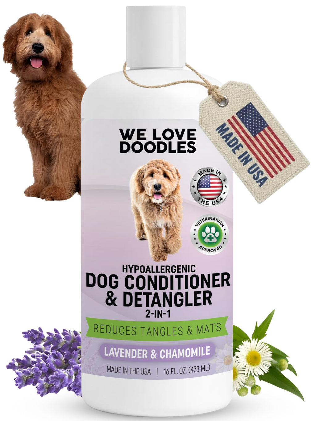 2-in-1 Dog Conditioner & Detangler, Lavender, 16OZ L68840
