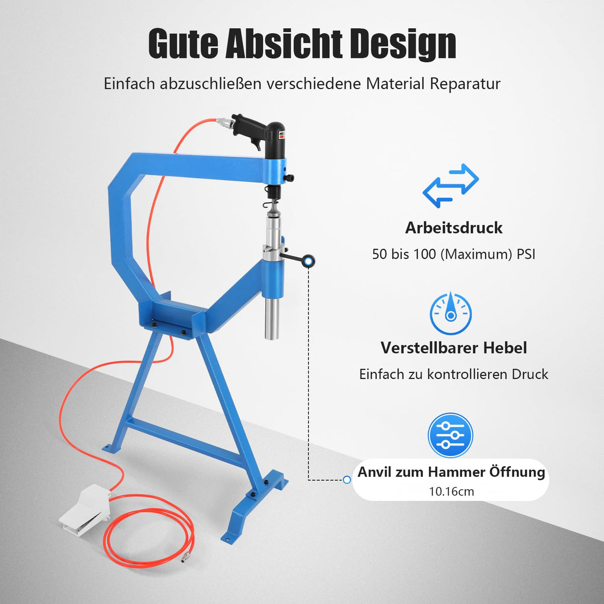 Pneumatic Planishing Hammer with Anvil Dies Q972649