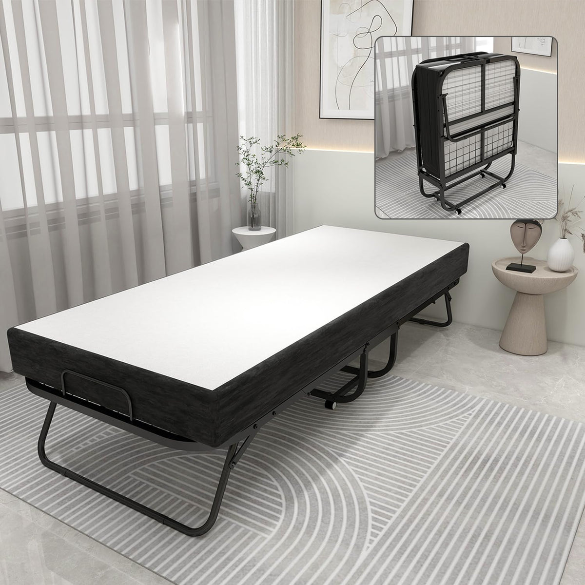 Folding Bed with 5-Inch Memory Foam Mattress L525