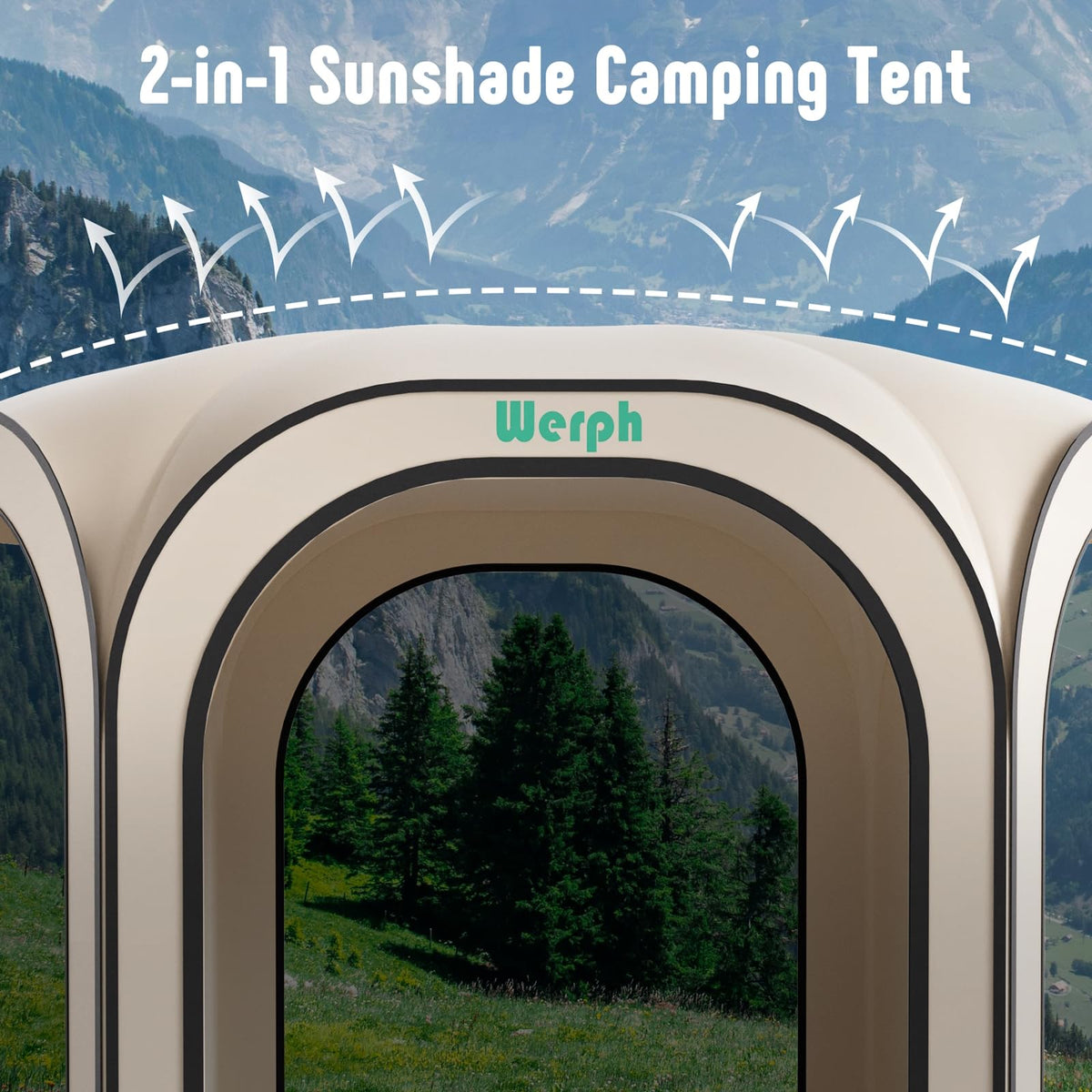 12x12 Pop Up Screen Tent, Mosquito Net Gazebo, UV Resistant, Beige E67241