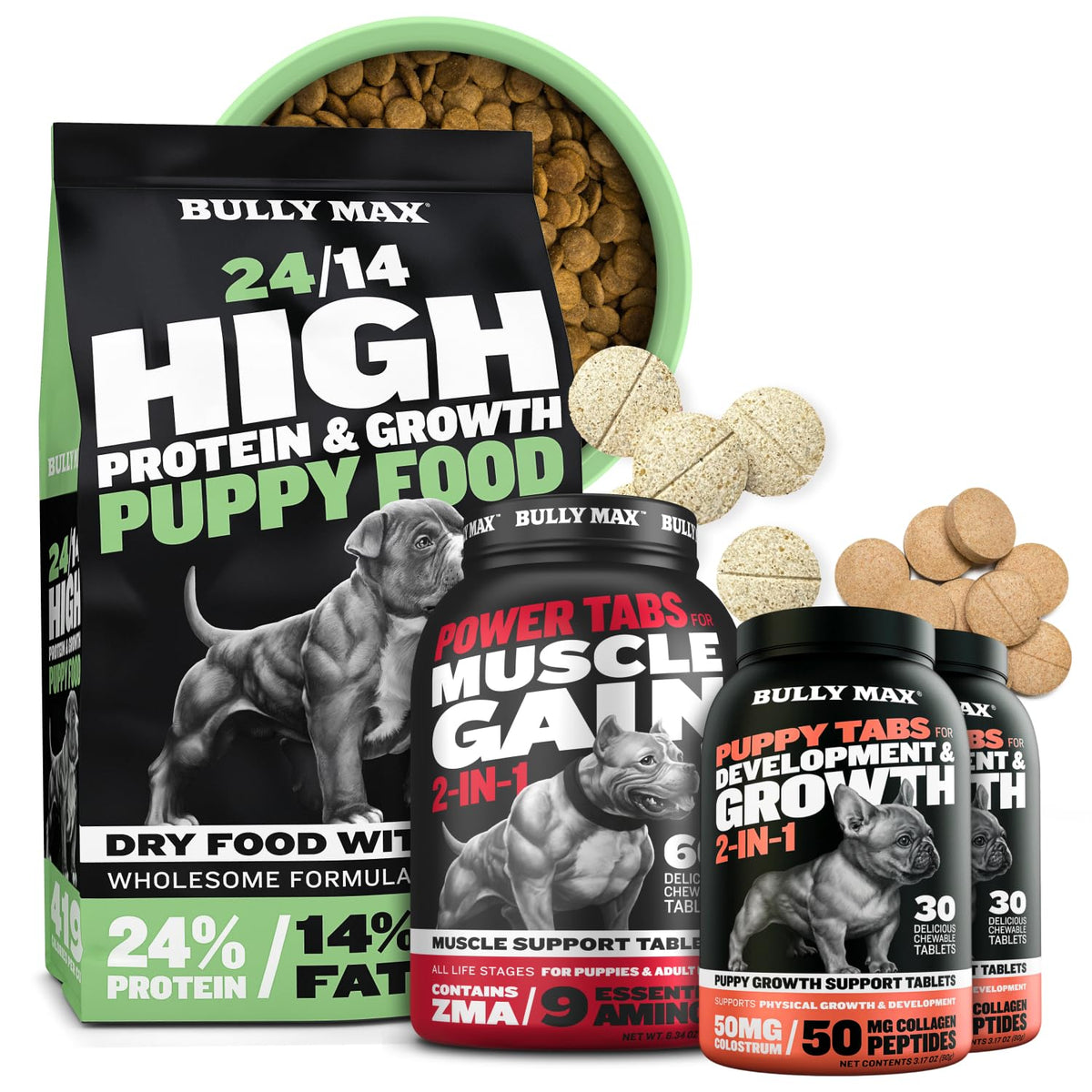 High-Protein Lamb Puppy Food, Vitamin Tabs & Power Tabs K747