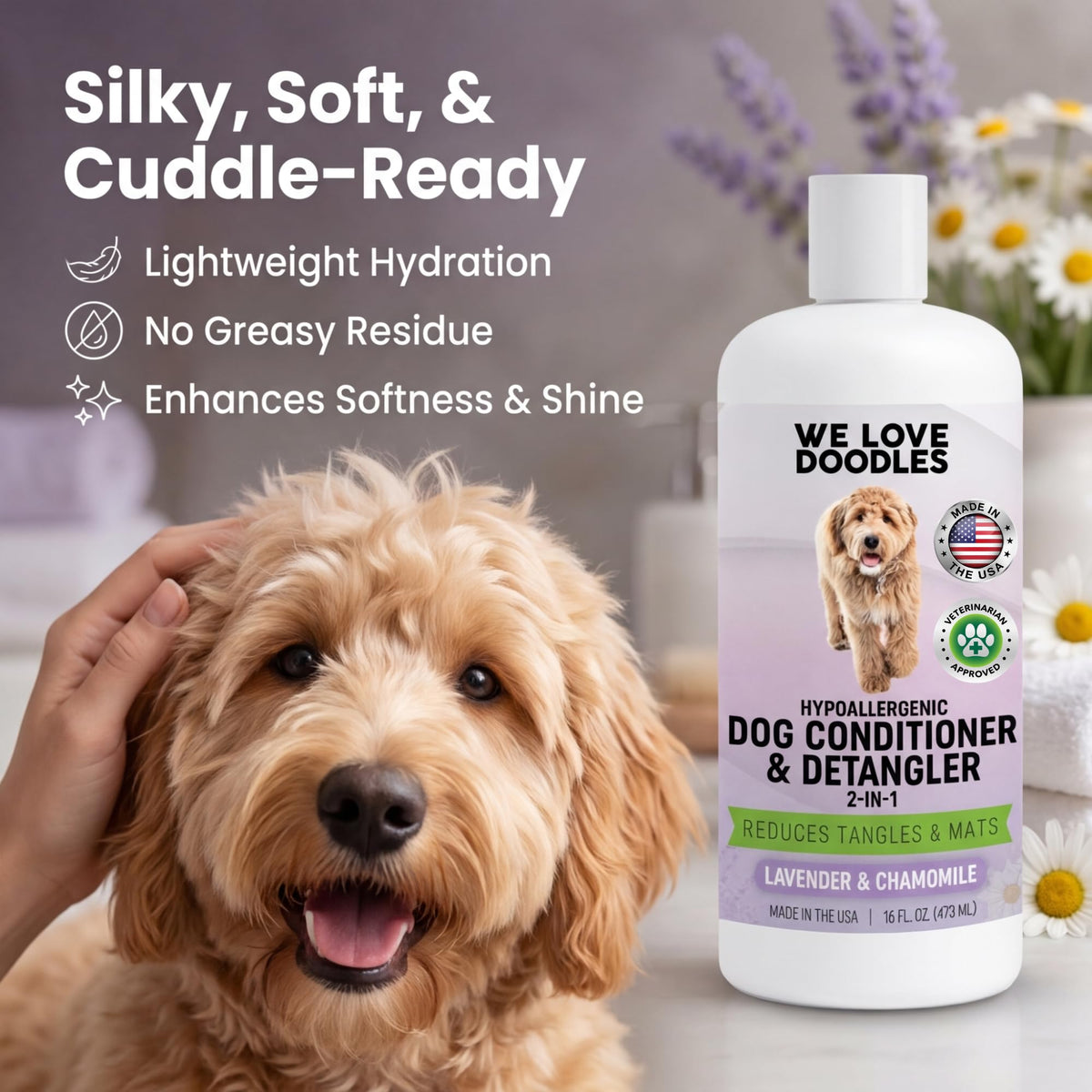 2-in-1 Dog Conditioner & Detangler, Lavender, 16OZ L68840