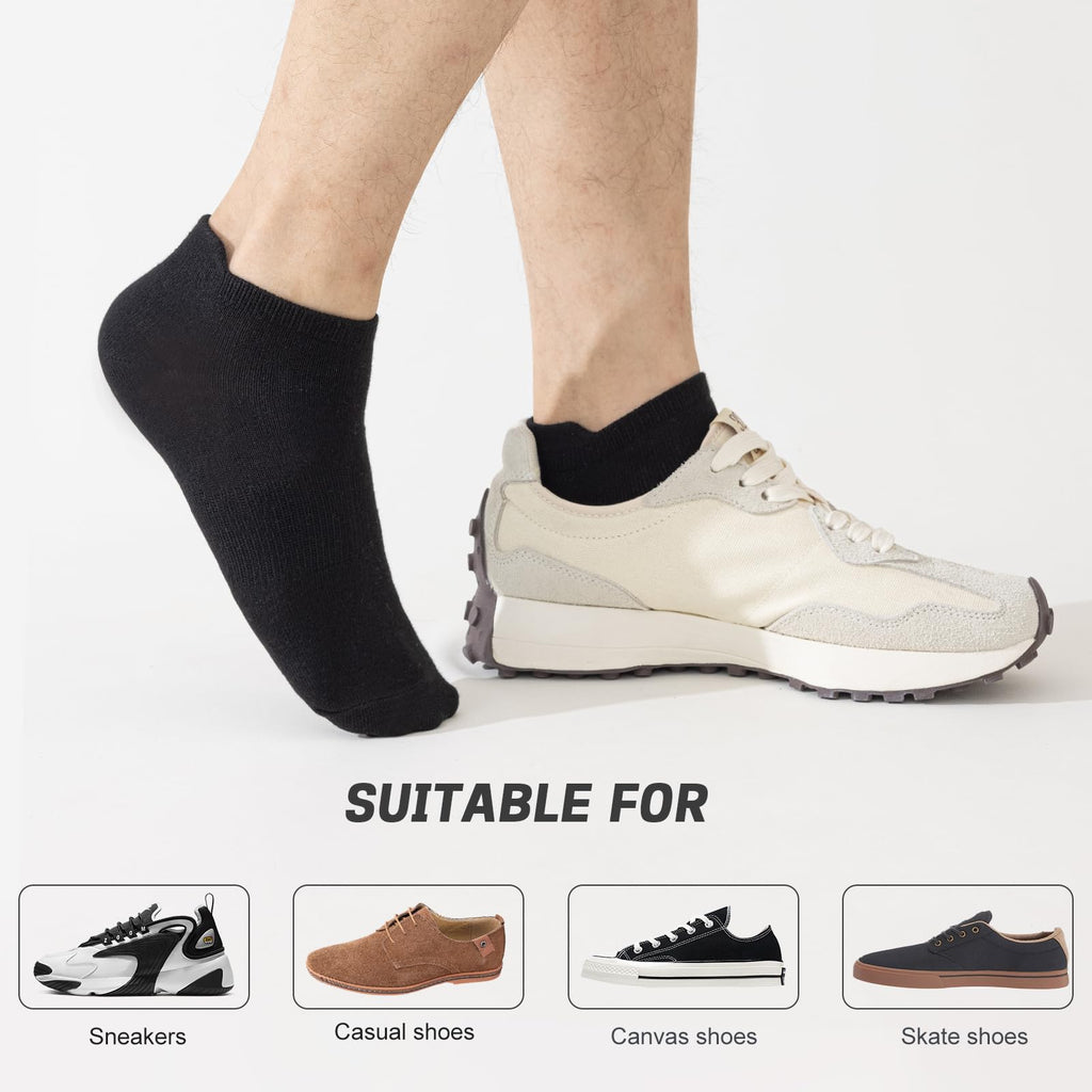 Ankle Socks for Men, 6 Pairs, Bamboo Rayon Breathable Low Cut X1261