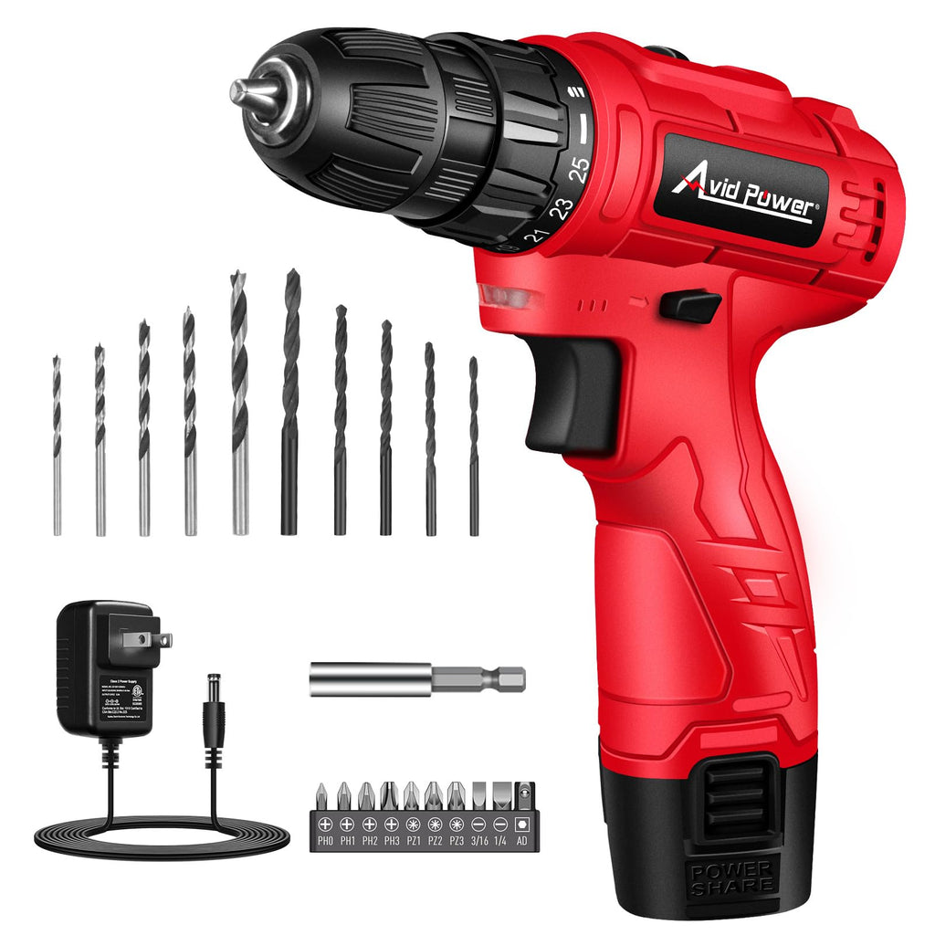 12V Cordless Drill Set 3/8" Power Driver E537519