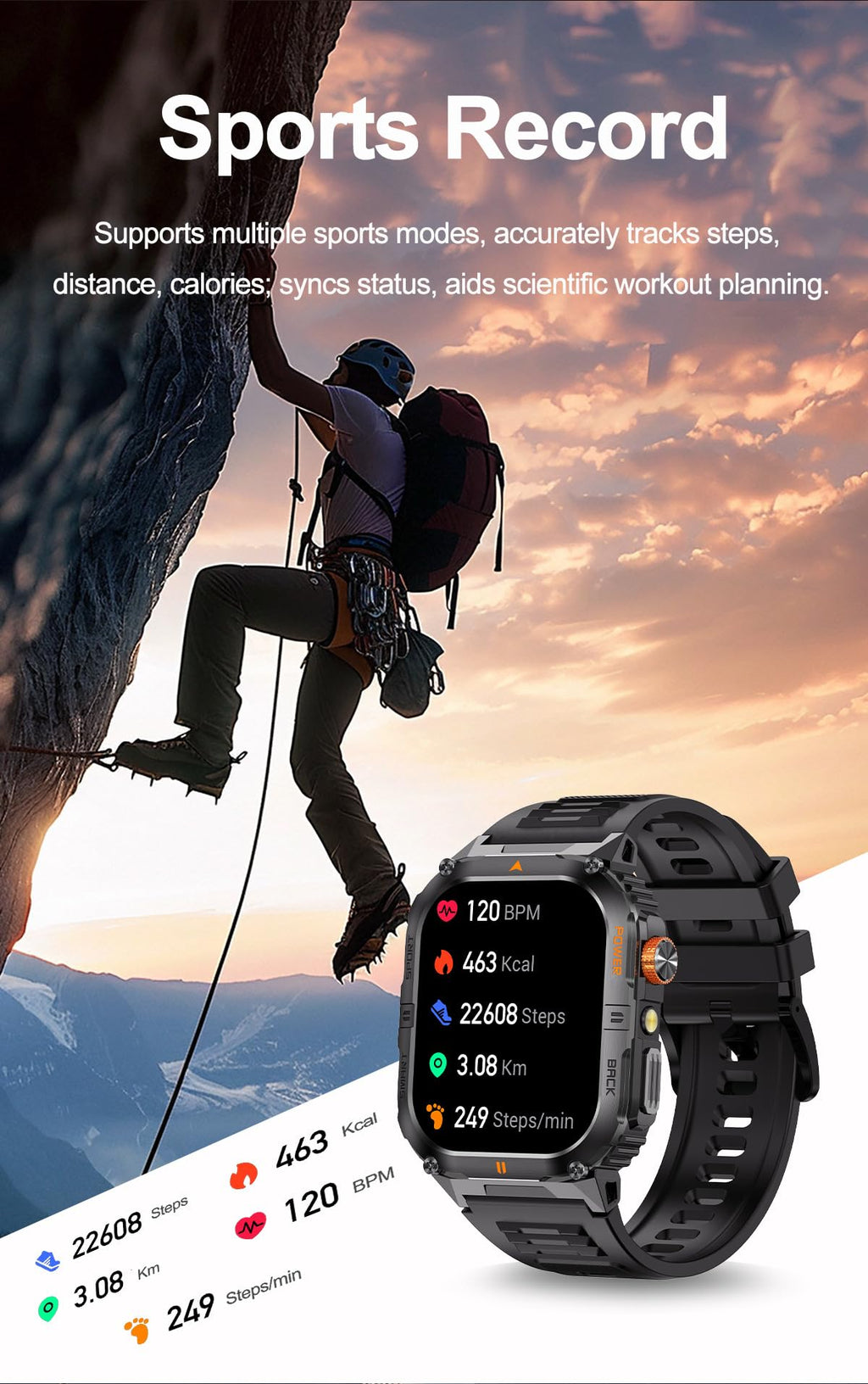 Military Smart Watch with Bluetooth Calling, Heart Rate Monitor, Sleep Tracking, Camouflage Green Y3465