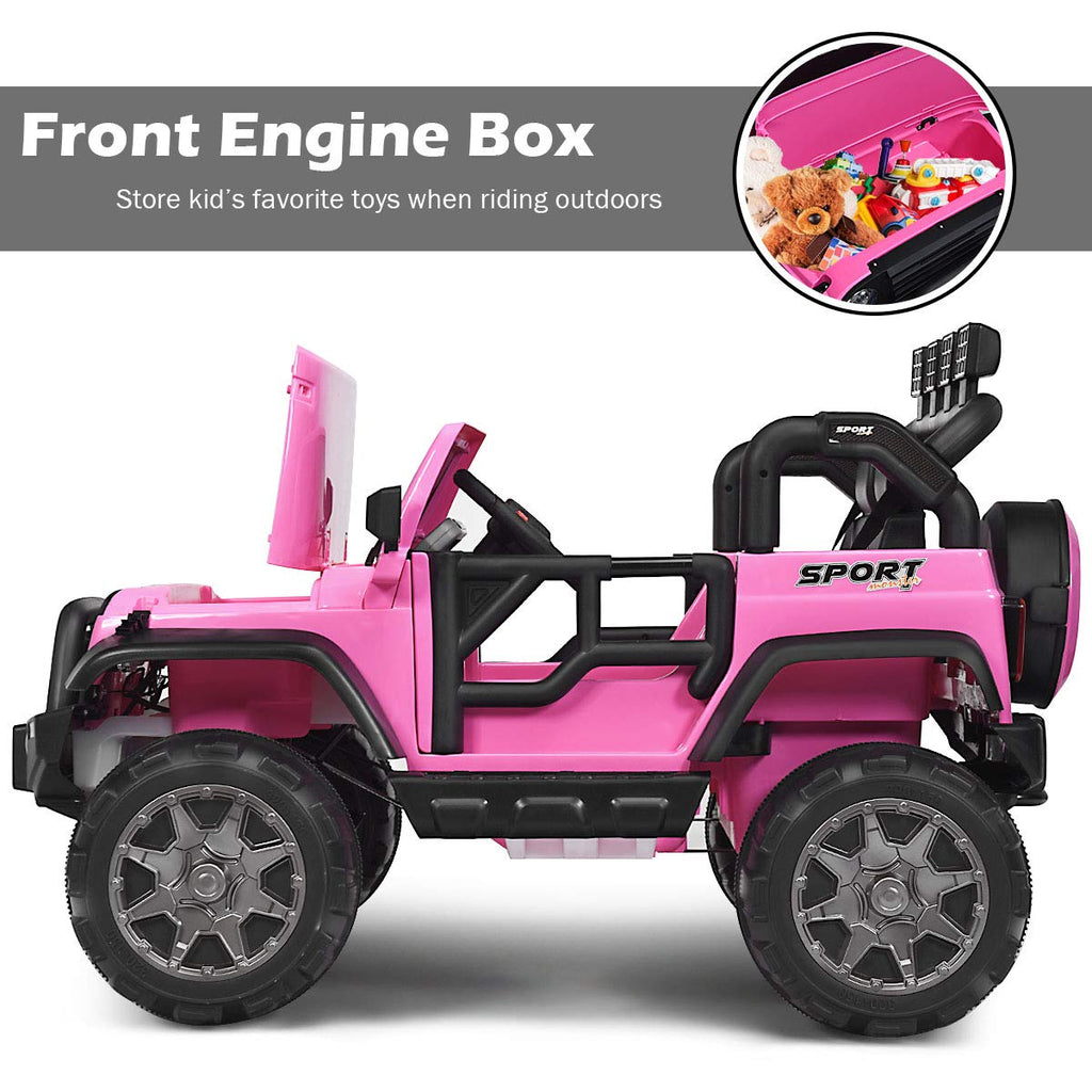 12V Battery Powered Ride on Truck with Remote Control, Pink L973486