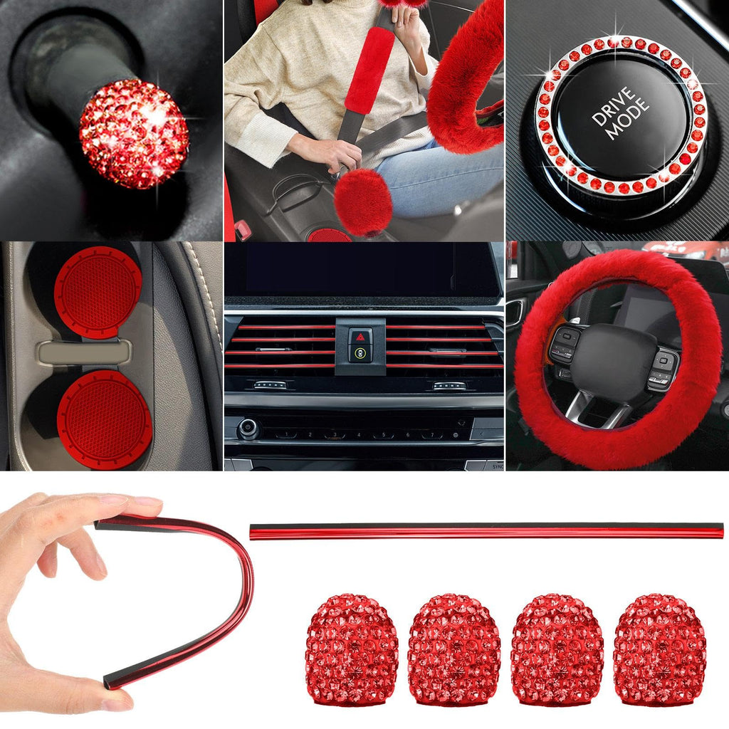 Red Black Car Seat Cover Full Set N294327