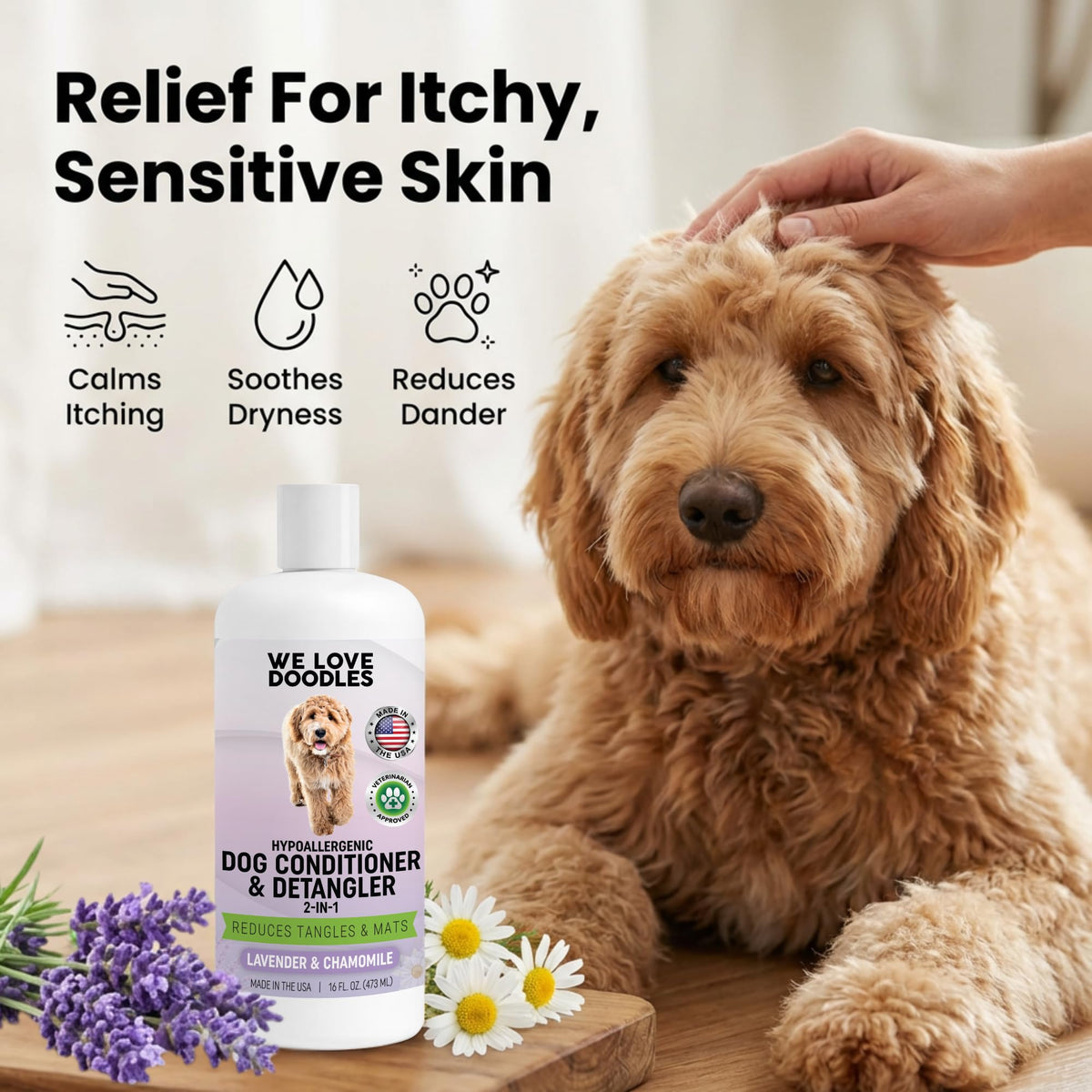 2-in-1 Dog Conditioner & Detangler, Lavender, 16OZ L68840