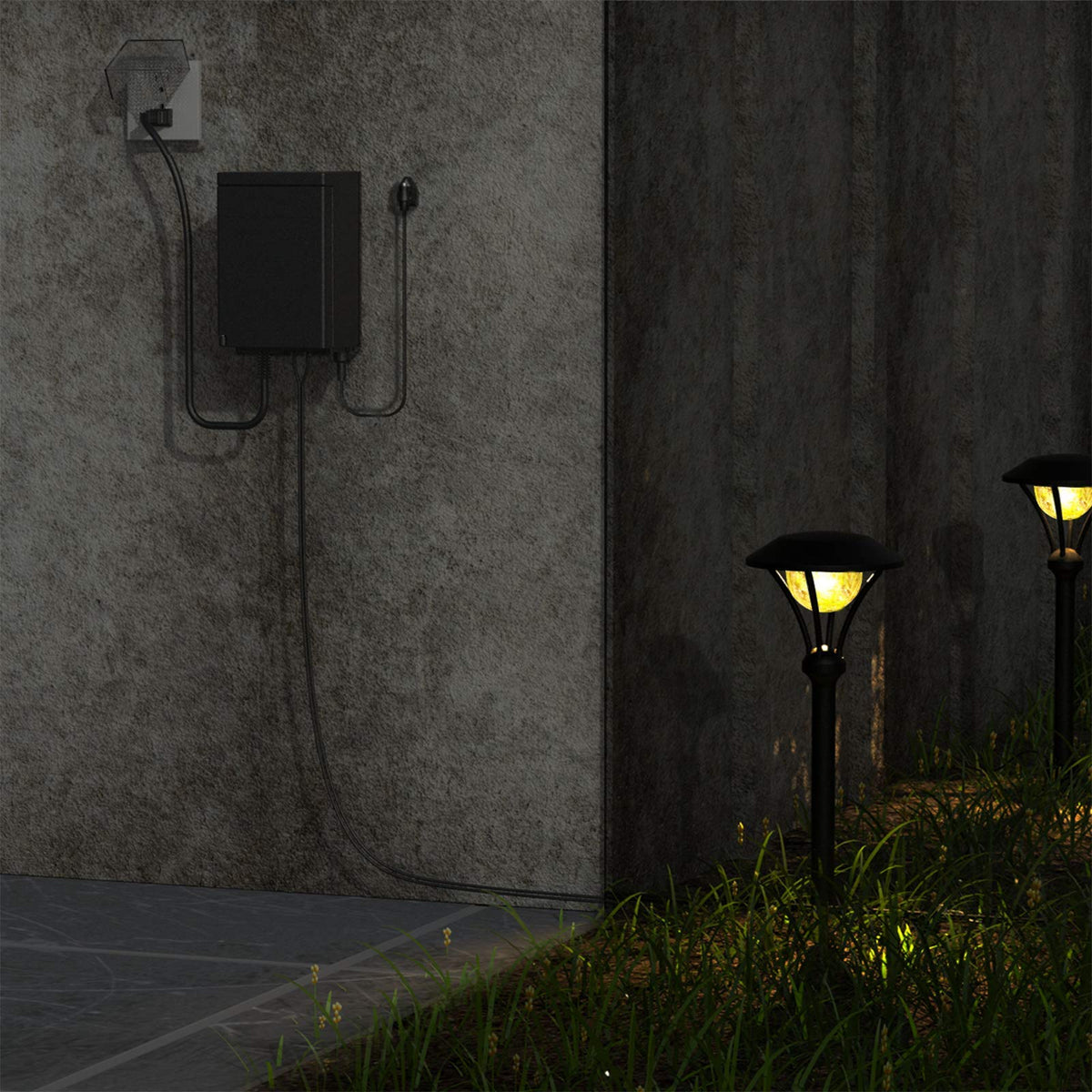 200watt Low-Voltage Weatherproof Transformer with Photo Sensor R6497