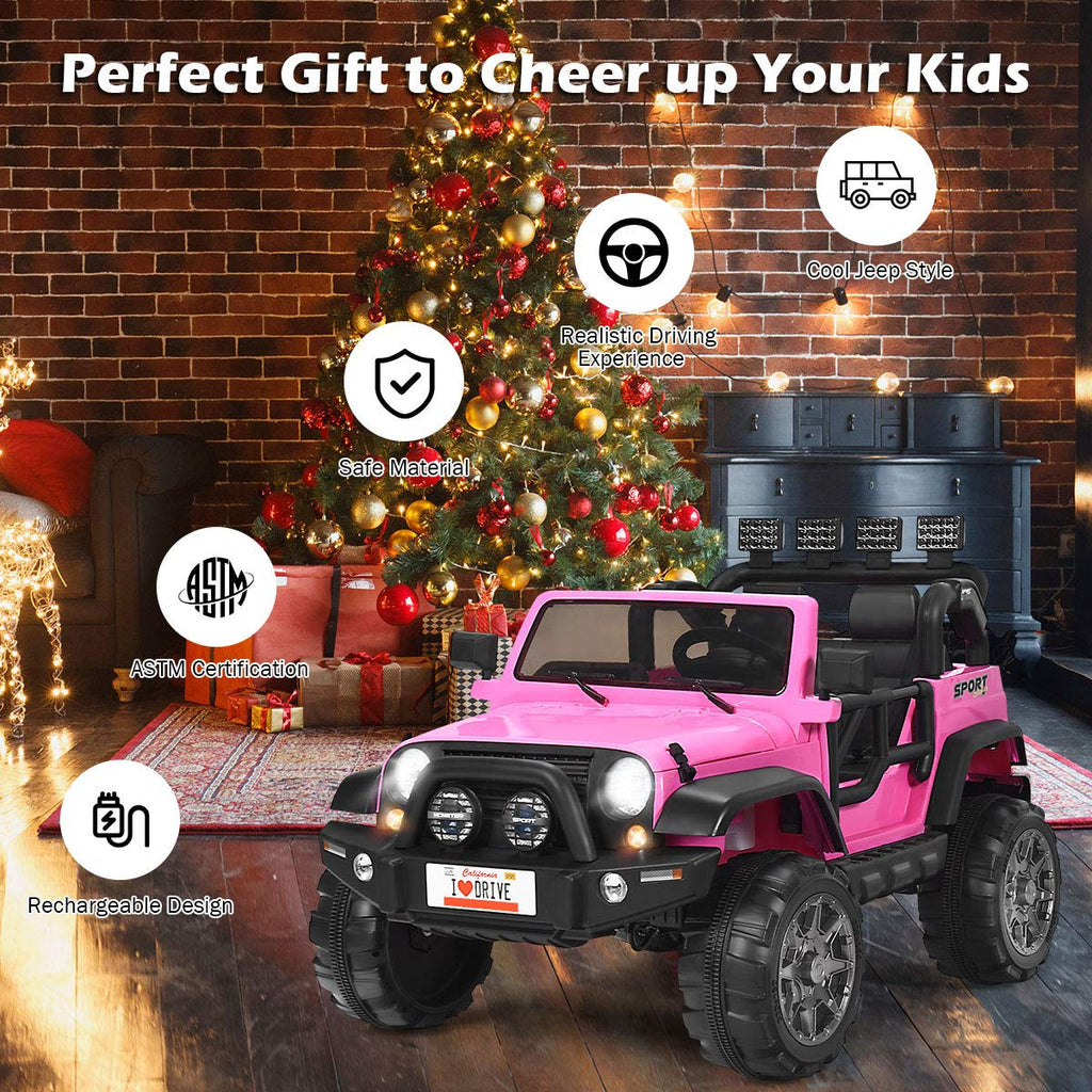 12V Battery Powered Ride on Truck with Remote Control, Pink L973486