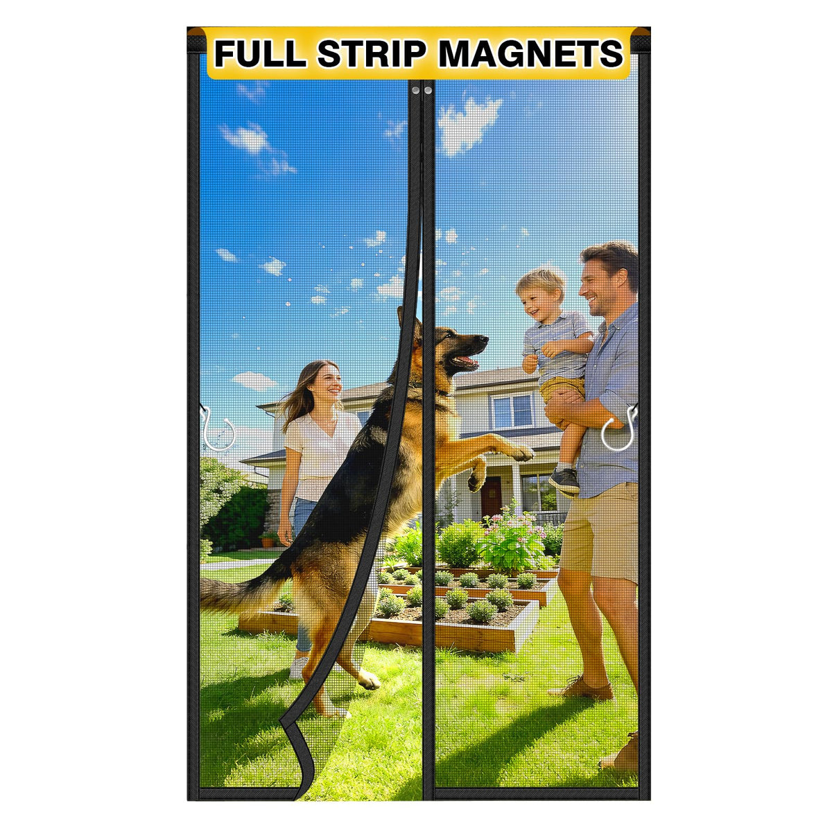 Magnetic Screen Door Fiberglass Mesh 32 x 80 Inch Black K9270