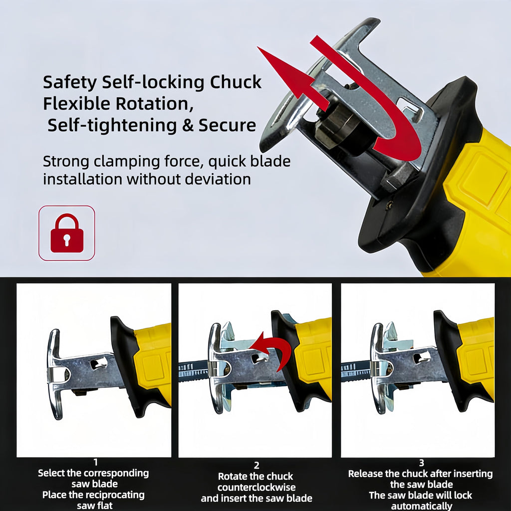 Cordless Reciprocating Saw 0-3500 SPM Variable Speed with 4 Blades Kit L67986