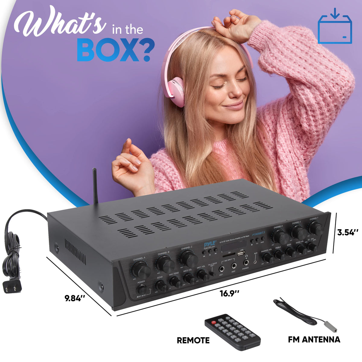 Bluetooth 6 Channel Stereo Amplifier T344