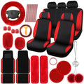 Red Black Car Seat Cover Full Set N294327