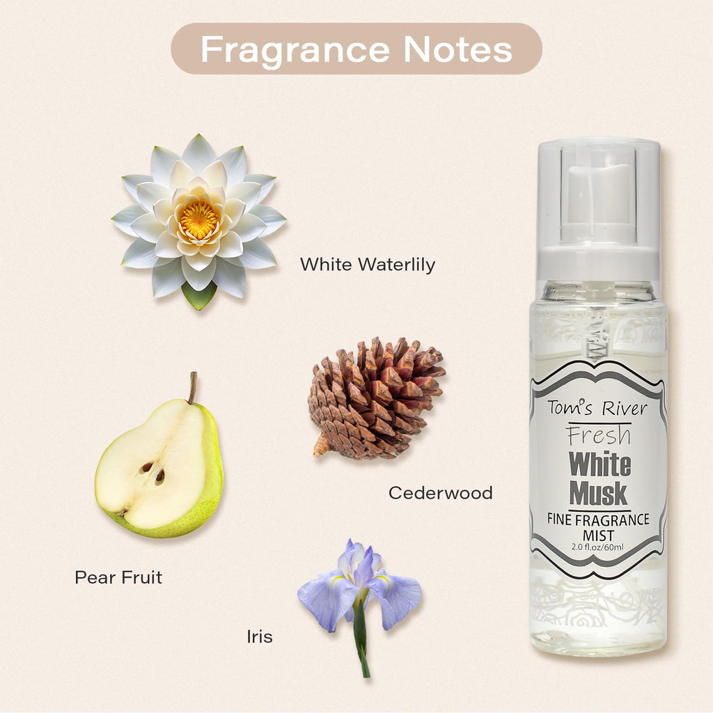 White Musk Scented Body & Hair Mist Pack of 3 2 fl oz I702870