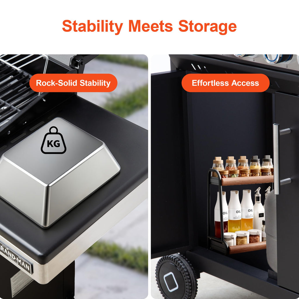 6-Burner Propane Gas Grill with Infrared Sear Side Burner U57216