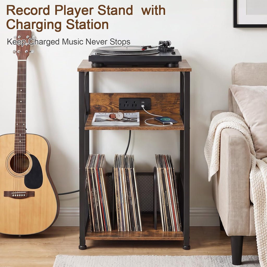 Record Player Stand with Charging Station J10413