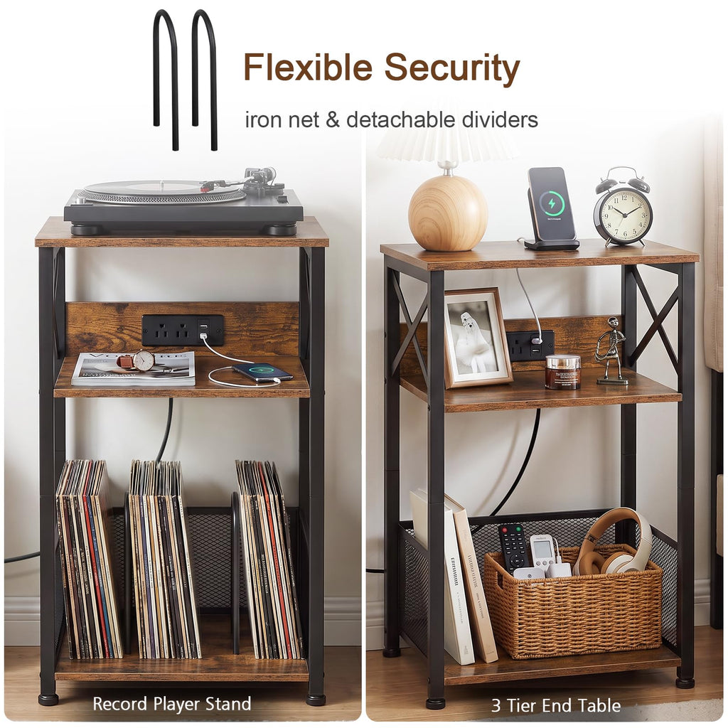 Record Player Stand with Charging Station J10413