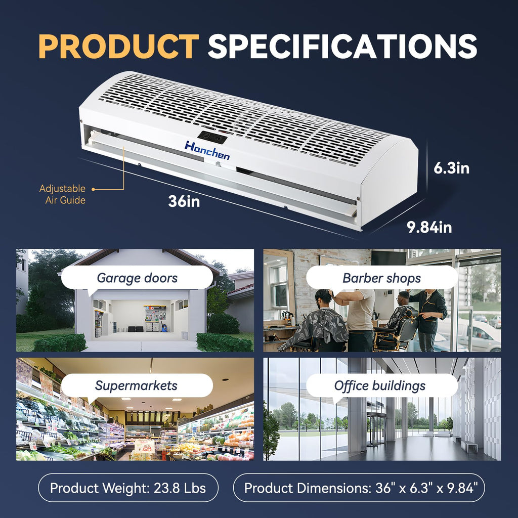 36 Inch 2 Speeds Air Curtain B7335