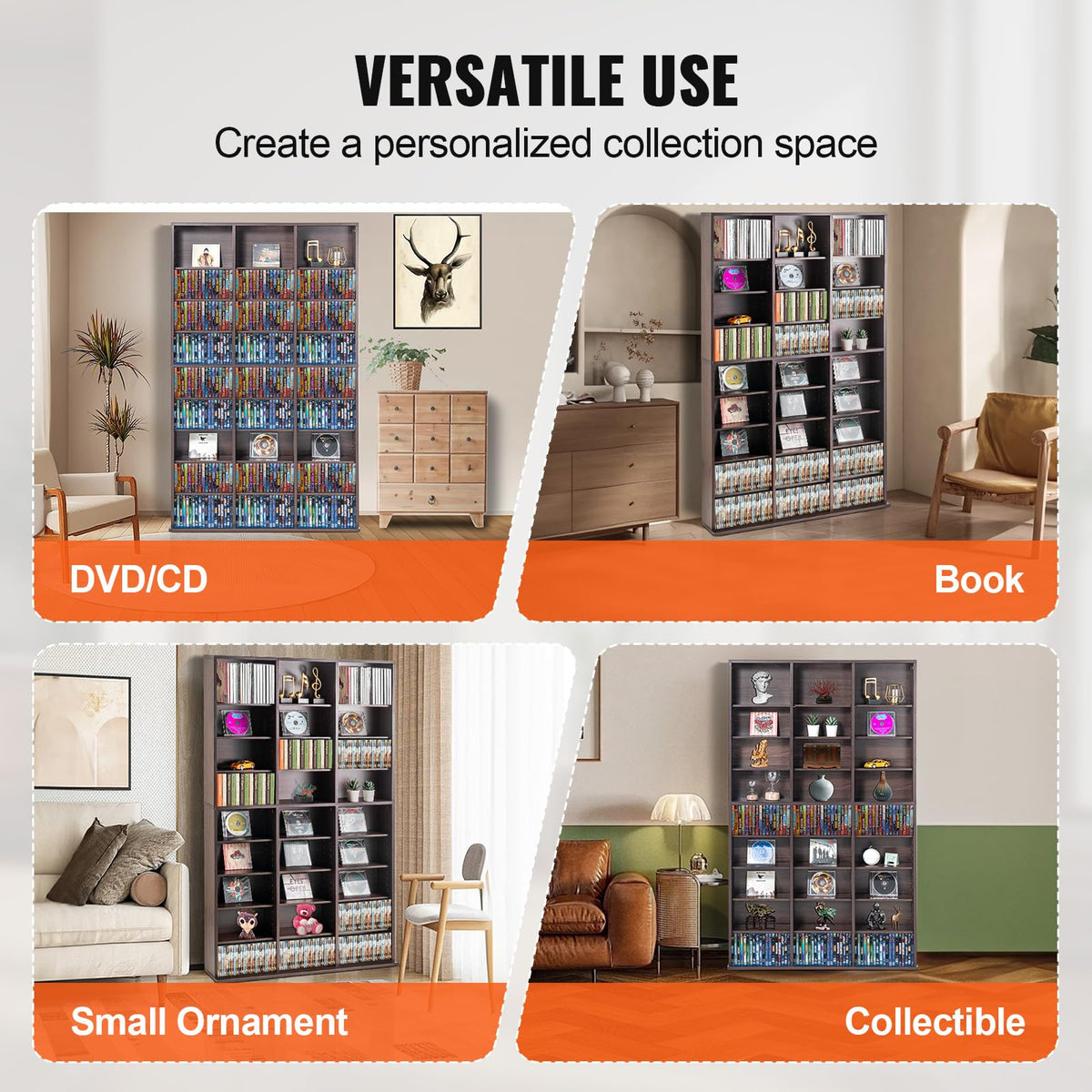Espresso 9-Layer Media Storage Cabinet U25575