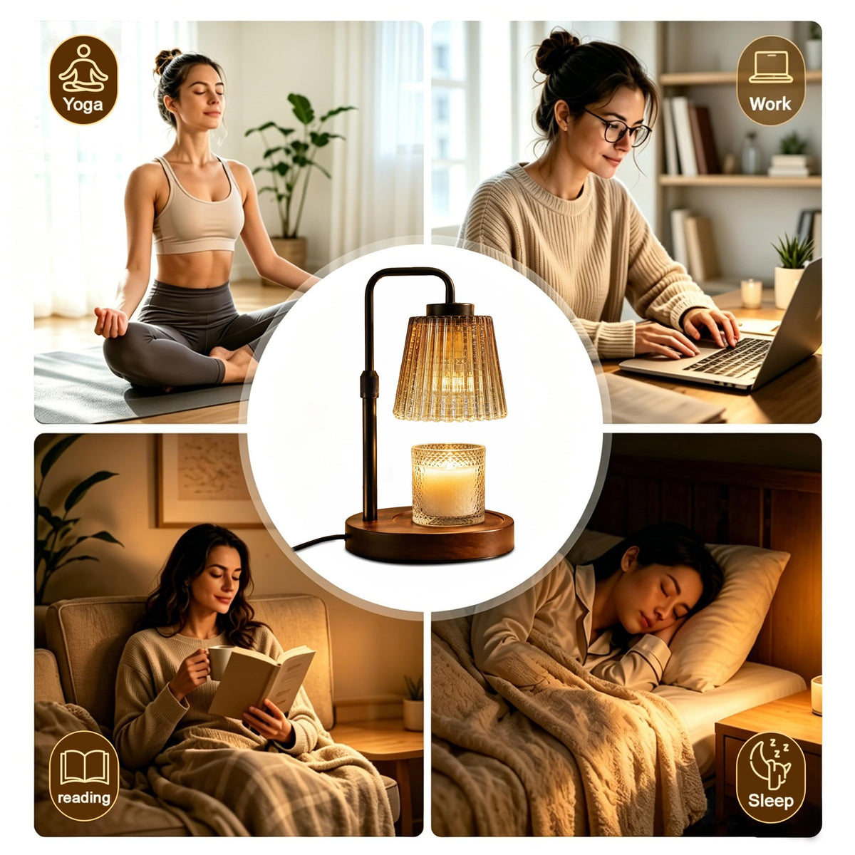 Adjustable Dimmable Electric Candle Warmer Lamp with Timer N901