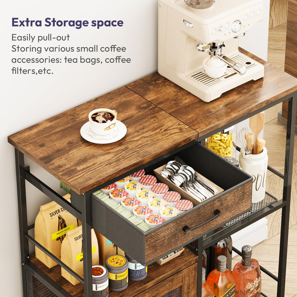 Coffee Bar Cabinet with Drawers S350