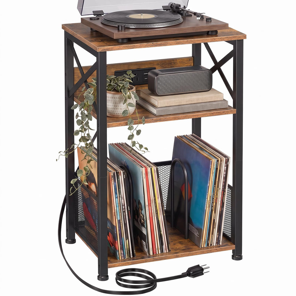 Record Player Stand with Charging Station J10413