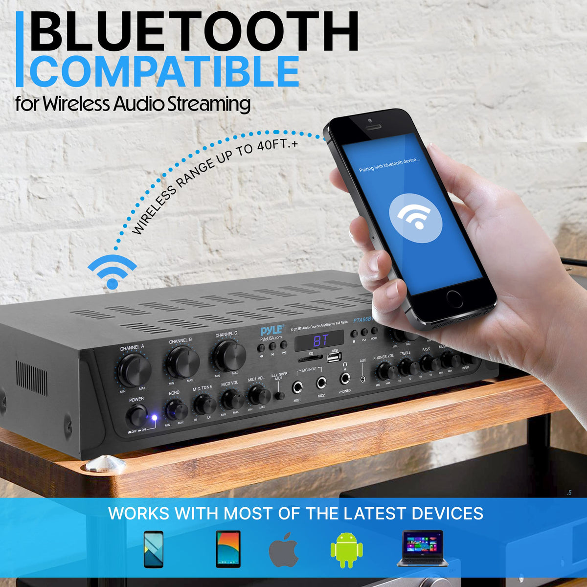 Bluetooth 6 Channel Stereo Amplifier T344