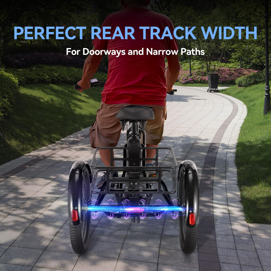 20'' Folding Electric Trike 750W 3-Wheel Bike with Removable Battery Q2486
