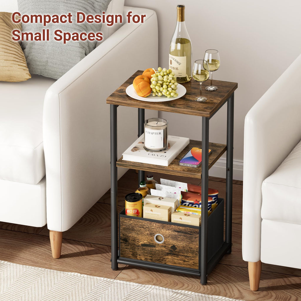 3 Tier Side Table with Storage Basket W12523