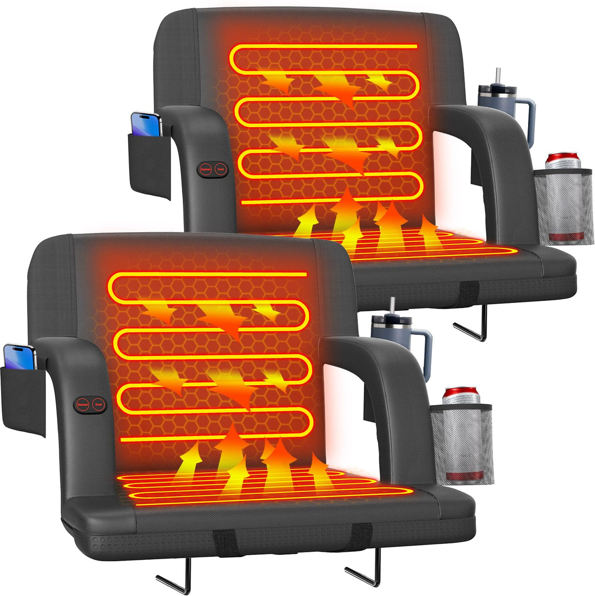 21" Heated Stadium Seats for Bleachers 2 Pack X17784