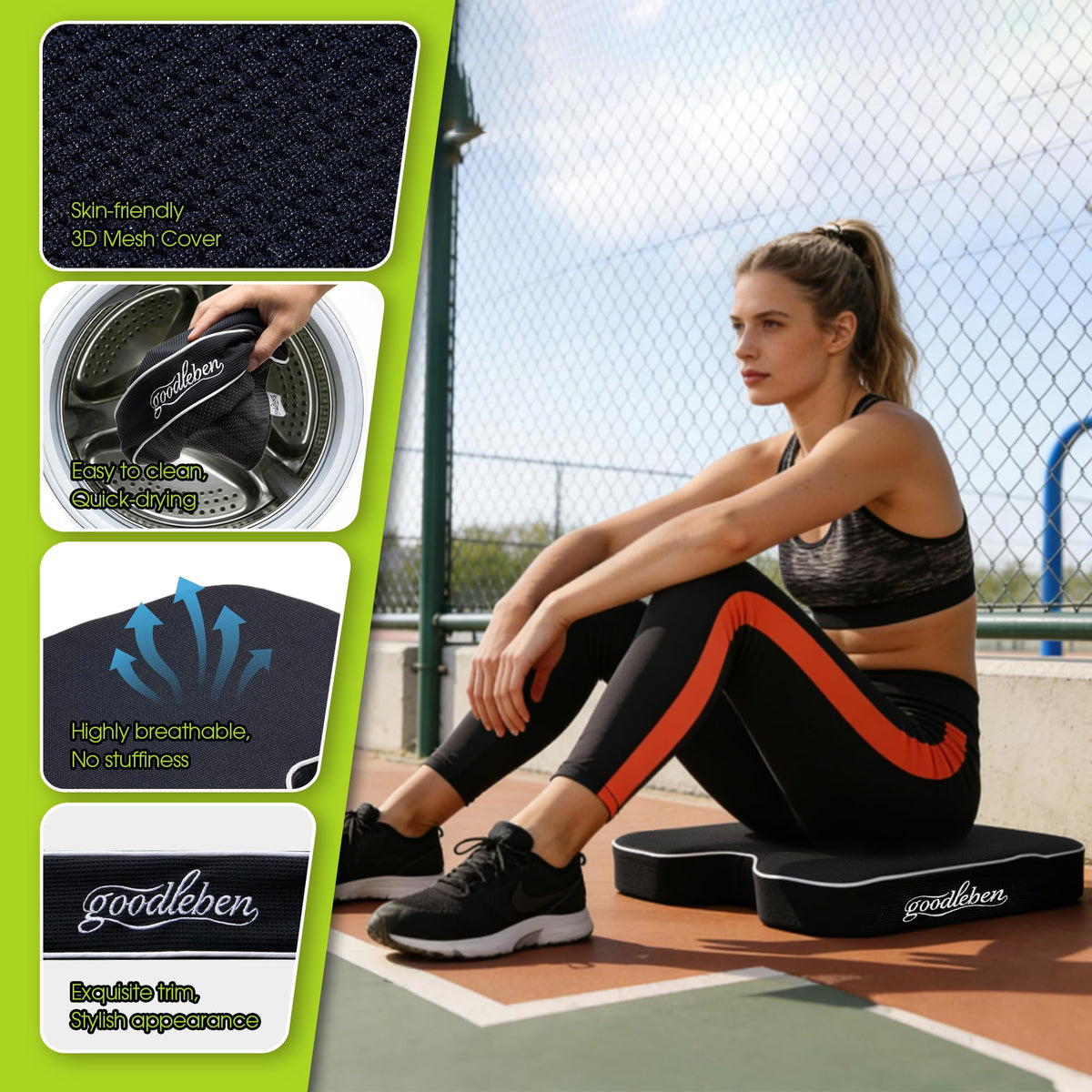 Dual-Layer Foam Breathable Waterproof Stadium Cushion I956