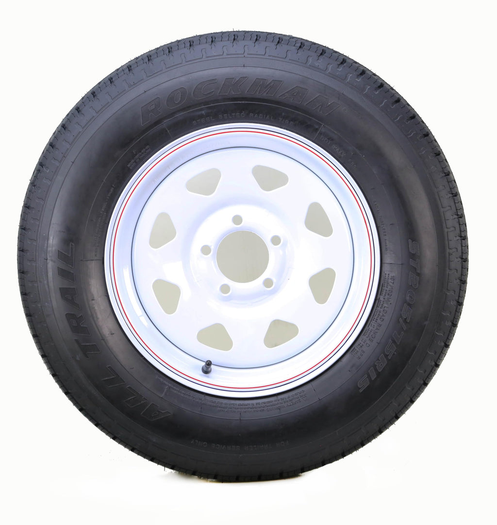 Trailer Tire & Wheel ST205/75R15 8-Ply White Spoke Rim U431