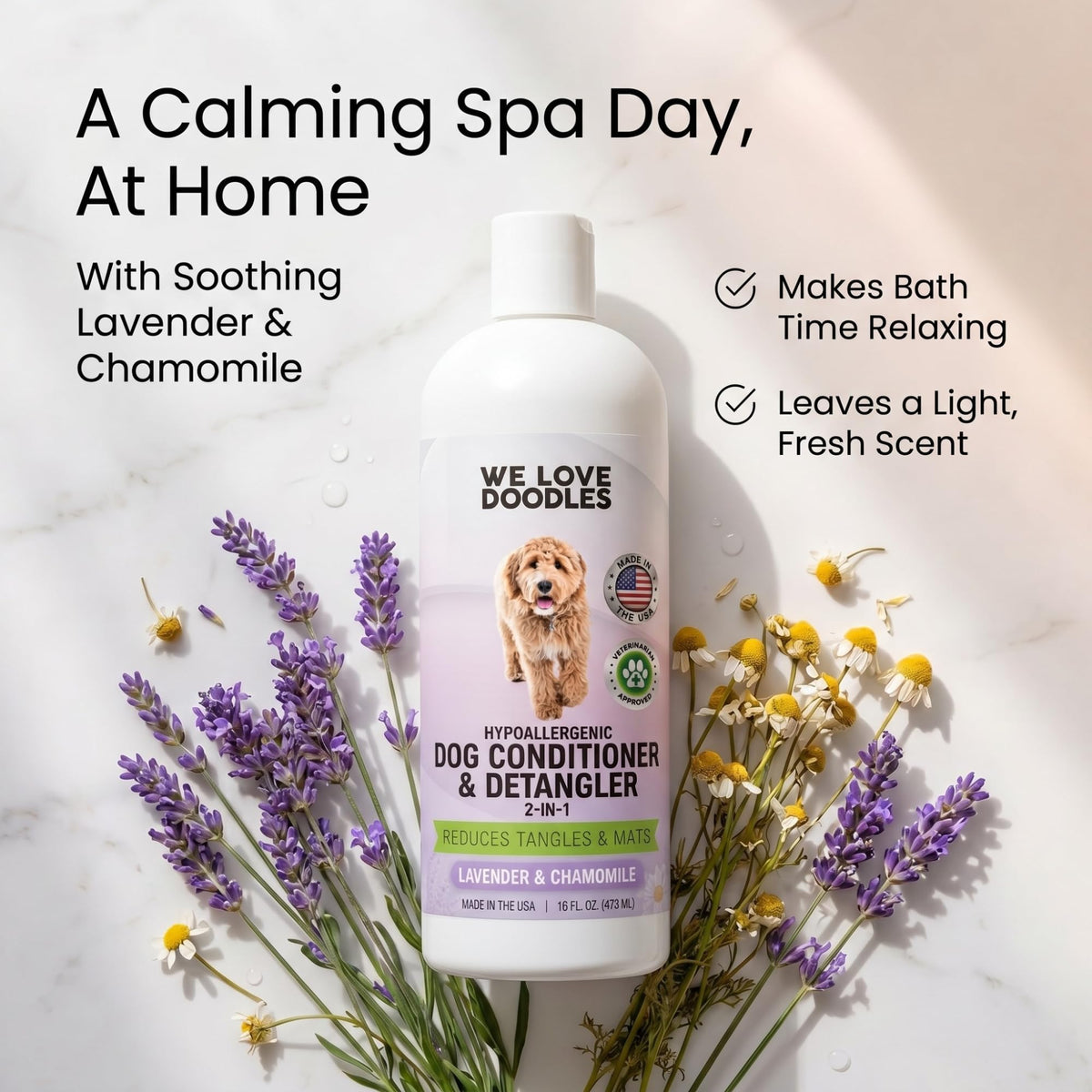 2-in-1 Dog Conditioner & Detangler, Lavender, 16OZ L68840