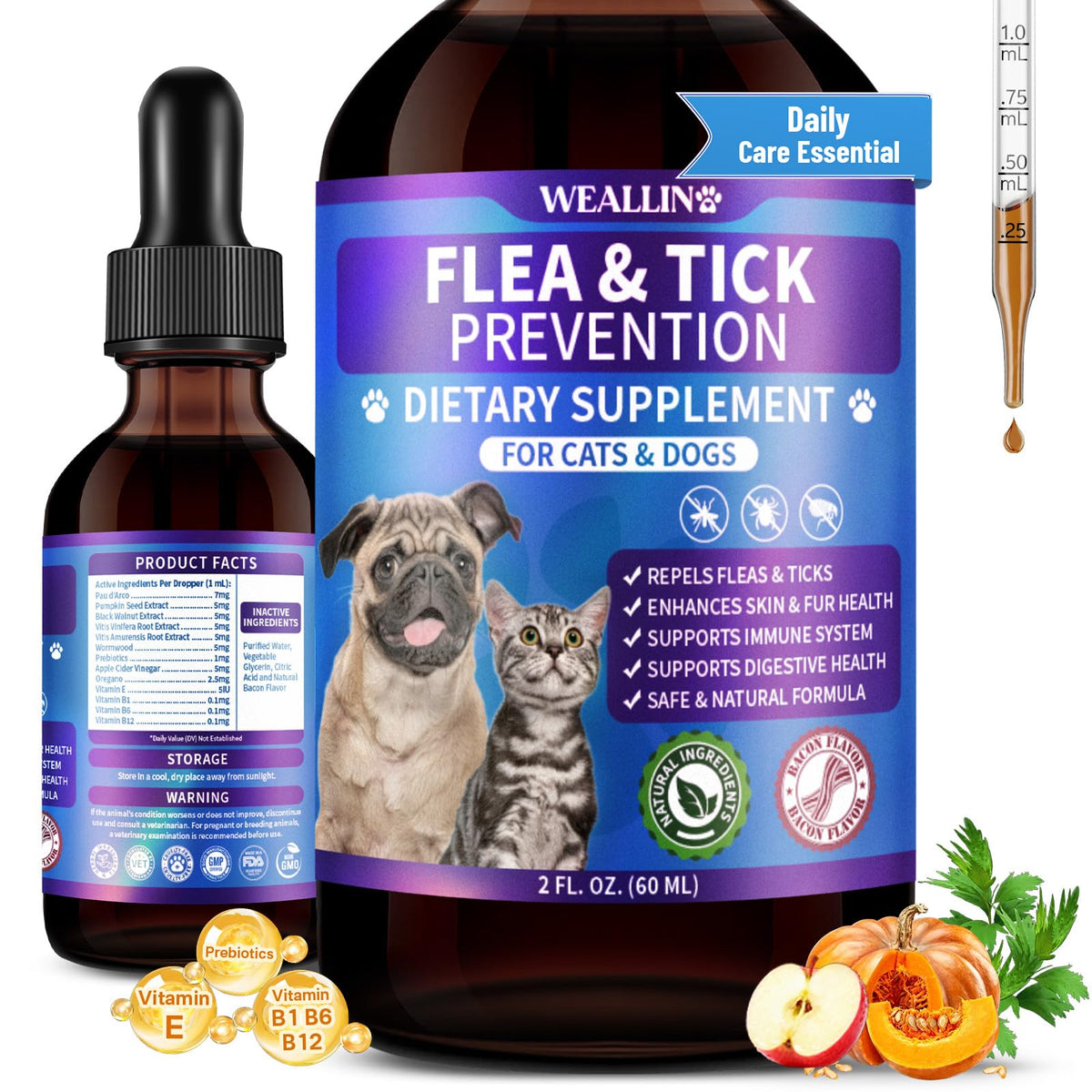 Flea and Tick Prevention Support with Multivitamin 60ml T32820