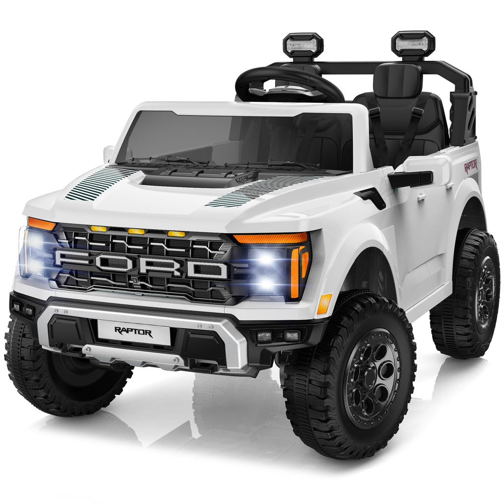 White 24V 2 Seater Kids Ride on Truck with Parent Remote Control R6060