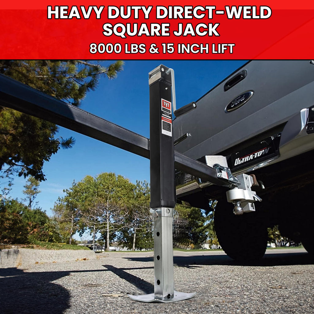 8000lbs 15 Inches Lift Square Trailer Jack with Drop Leg X779