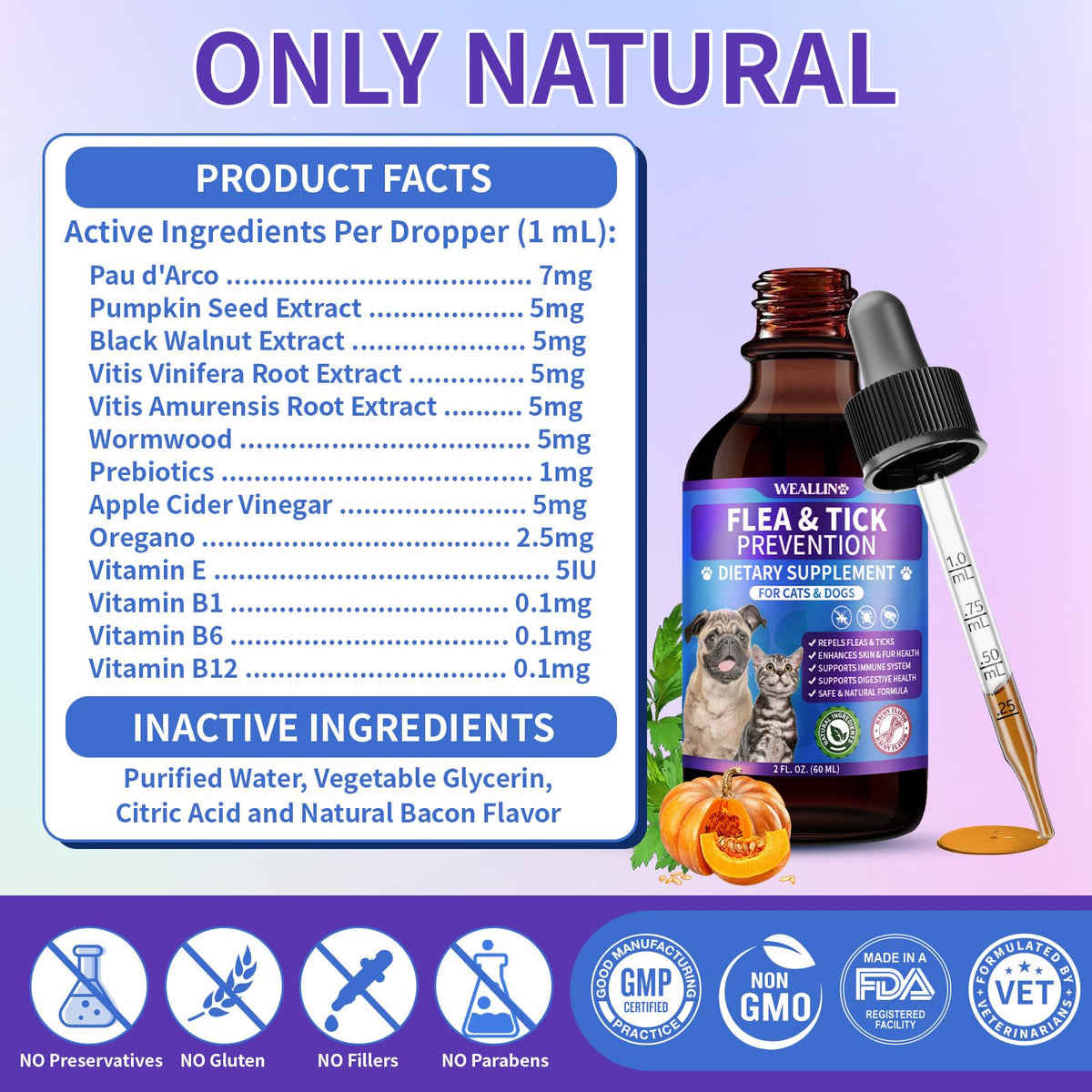 Flea and Tick Prevention Support with Multivitamin 60ml T32820