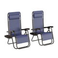 Set of 2 Navy Zero-Gravity Chairs with Side Table A225180
