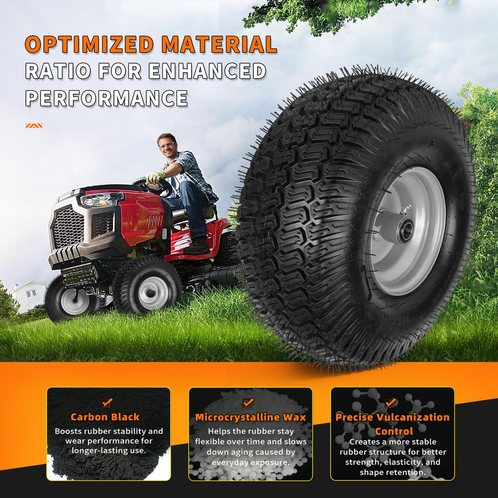 2 Pack 15x6.00-6nhs Tubeless Lawn Mower Tires and Wheel R328