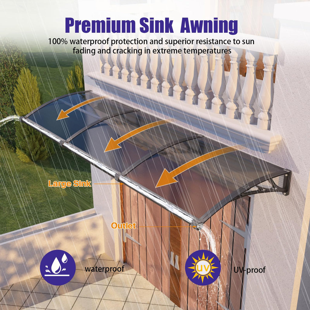 32" x 48" Window Door Awning Canopy with Drainage A470210