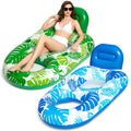 2 Pack Inflatable Pool Float Lounger with Cup Holder A46324