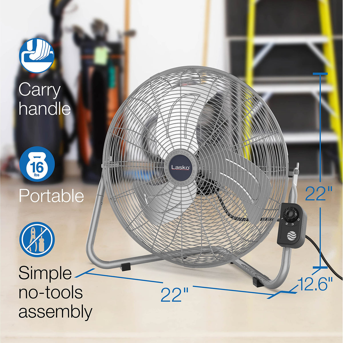 20" Silver High Velocity Wall Mount Fan X78857