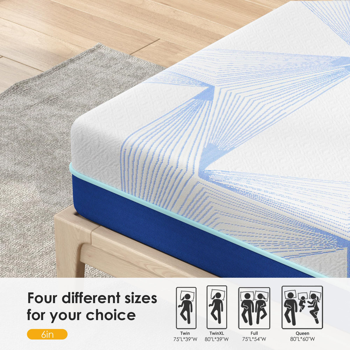 6 Inch Gel Memory Foam Twin Size Mattress U196