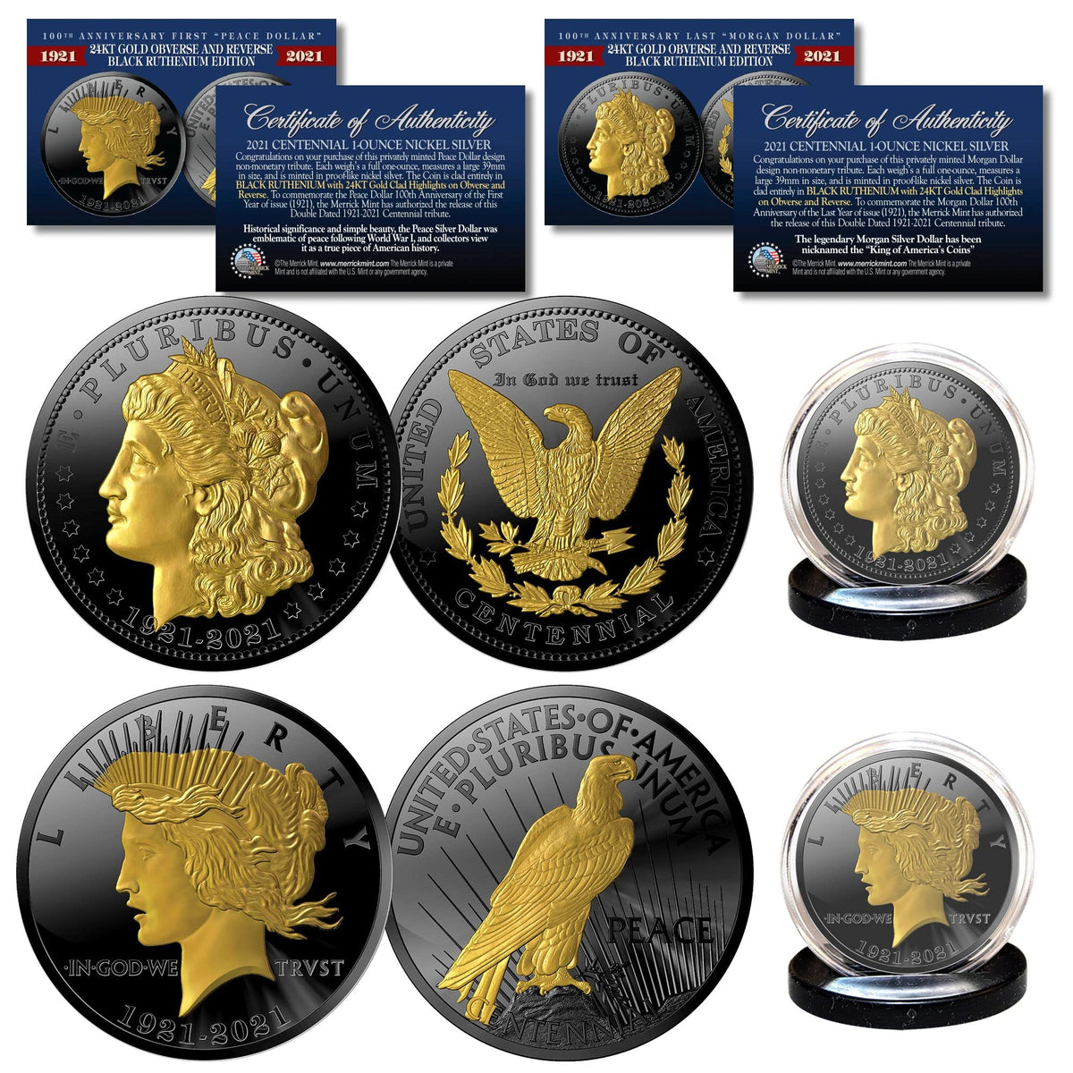 1 OZ. Black Ruthenium & Gold 2-Coin Set L6503
