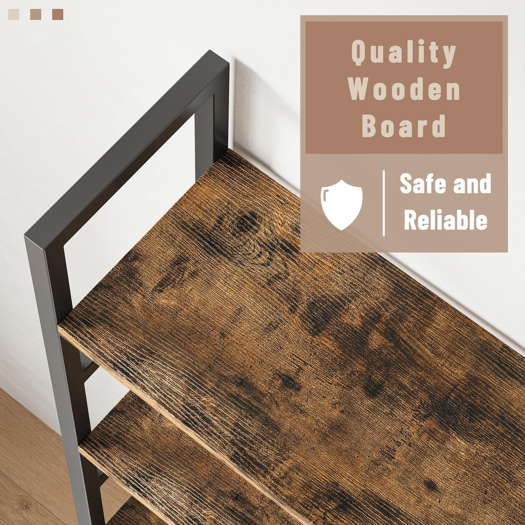 70x70 5 Tier Wooden Bookcase with 17 Open Shelf J783